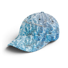 Load image into Gallery viewer, Saltwater Sea wave camo Custom Adjustable Fishing Baseball Trucker Angler hat cap Fishing gifts IPHW3268
