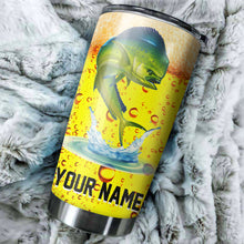 Load image into Gallery viewer, Mahi Mahi n Beer Fishing Tumbler Customize name Stainless Steel Tumbler Cup Personalized Fishing gift for fisherman - IPH1100