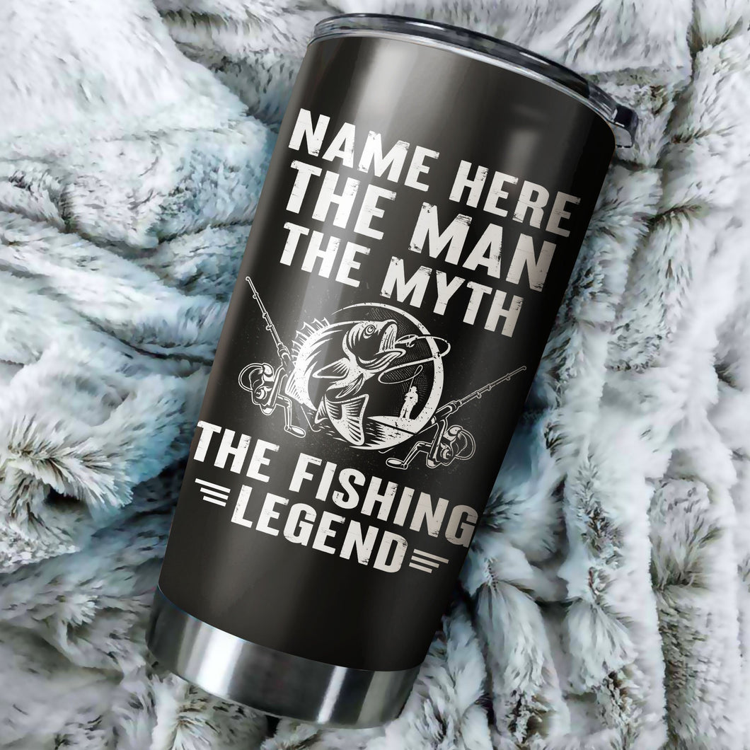 Bass Fishing Tumbler legend Customize name Stainless Steel Tumbler Cup Personalized Fishing Father's day gift for fisherman - IPH1275