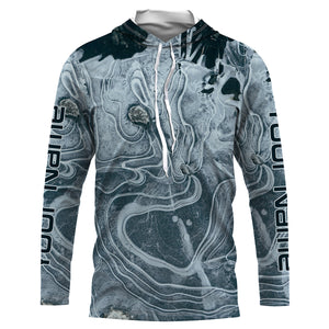 Personalized sea waves camo Long sleeve UV Protection Fishing Shirts, Custom Men Fishing apparel - IPHW2312