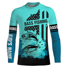 Load image into Gallery viewer, Bass Fishing American Flag Patriot Customize name All over print shirts - personalized fishing gift for men, women and kid - IPH1278