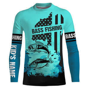 Bass Fishing American Flag Patriot Customize name All over print shirts - personalized fishing gift for men, women and kid - IPH1278