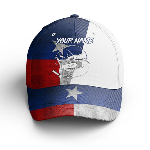 Custom Texas Catfish Fishing Hat, Texas Flag Baseball Fishing Cap For Men And Women IPHW4007