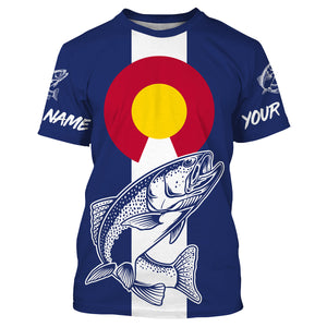Custom Trout Fishing Shirts, Trout fly fishing in Colorado Long sleeve Fishing Shirt IPHW3190