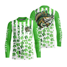 Load image into Gallery viewer, Personalized St Patrick&#39;S Day Walleye Long Sleeve Fishing Shirts, Patriotic Walleye Fishing Jerseys IPHW5902