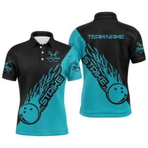 Custom Bowling Shirts For Men And Women, Bowling Team Shirts Bowling Strike | Ball Blue IPHW4289