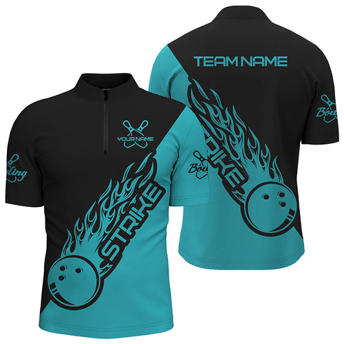 Custom Bowling Shirts For Men And Women, Bowling Team Shirts Bowling Strike | Ball Blue IPHW4289