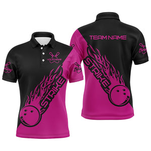 Custom Bowling Shirts For Men And Women, Bowling Team Shirts Bowling Strike | Pink IPHW4290