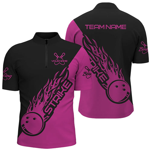 Custom Bowling Shirts For Men And Women, Bowling Team Shirts Bowling Strike | Pink IPHW4290