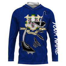 Load image into Gallery viewer, Connecticut Flag 3D Fish Hook UV Protection Custom Long Sleeve performance Fishing Shirts IPHW486