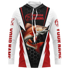 Load image into Gallery viewer, Custom Redfish Fishing Jerseys, Redfish Fishing Long Sleeve Fishing Tournament Shirts | Red IPHW6119