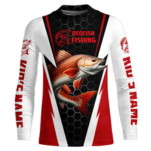 Load image into Gallery viewer, Custom Redfish Fishing Jerseys, Redfish Fishing Long Sleeve Fishing Tournament Shirts | Red IPHW6119