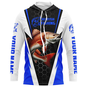 Custom Redfish Fishing Jerseys, Redfish Fishing Long Sleeve Fishing Tournament Shirts | Blue IPHW6120