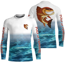 Load image into Gallery viewer, Angry Redfish Custom Long Sleeve Fishing Shirts, Redfish Puppy Drum Performance Fishing Shirts IPHW6133