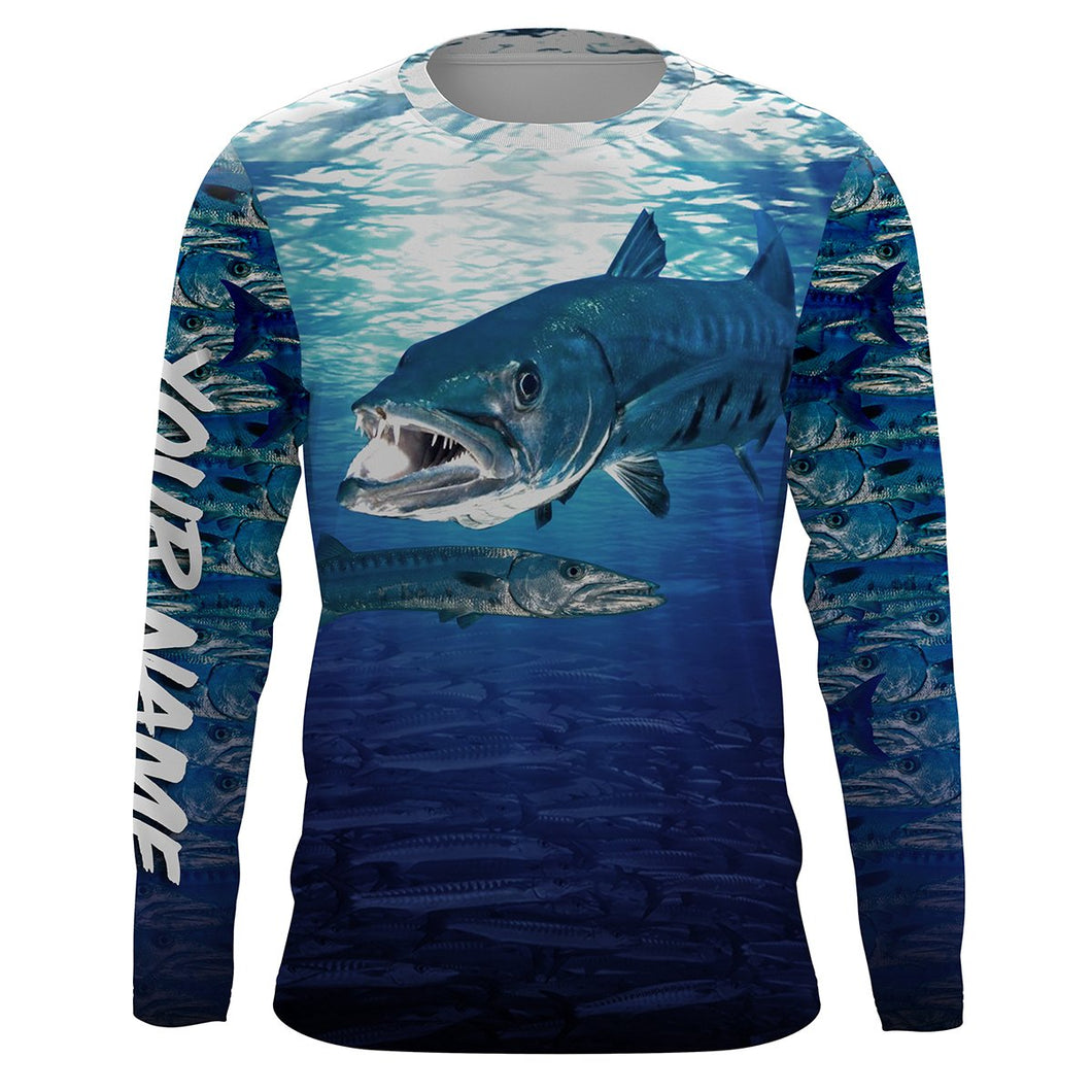 The Great Barracuda Fishing UV protection quick dry customize name long sleeves shirts personalized gift for Fishing lovers IPH1815