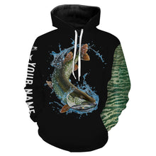 Load image into Gallery viewer, Musky Fishing scale Customize name All over printed shirts - personalized fishing shirts for men, women and kid - NQS388