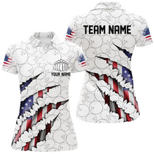 Load image into Gallery viewer, Personalized American Flag Bowling Team Shirts For Women Patriotic Bowling Gifts IPHW5523