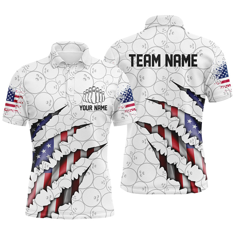 Personalized American Flag Bowling Team Shirts For Men And Women Patriotic Bowling Gifts IPHW5523