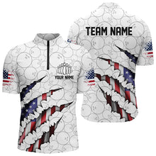 Load image into Gallery viewer, Personalized American Flag Bowling Team Shirts For Men And Women Patriotic Bowling Gifts IPHW5523