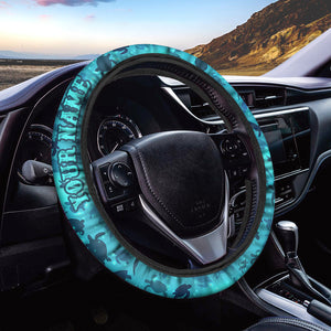 Personalized blue sea turtles Steering wheel cover, personalized car accessories for turtle lovers - IPHW1072
