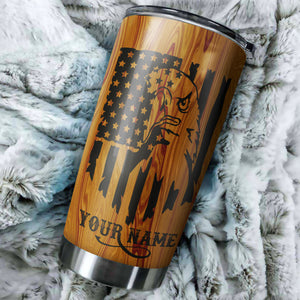 Custom Eagle American Flag 1PC Stainless Steel Tumbler Cup - personalized Patriotic Drinking mug - IPHW1201