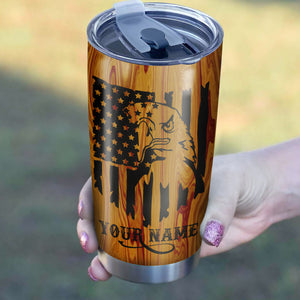 Custom Eagle American Flag 1PC Stainless Steel Tumbler Cup - personalized Patriotic Drinking mug - IPHW1201