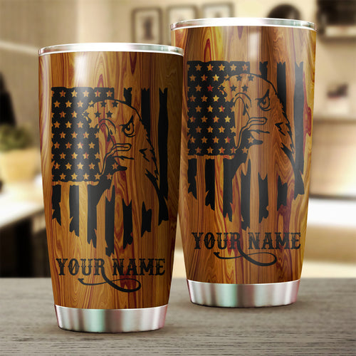 Custom Eagle American Flag 1PC Stainless Steel Tumbler Cup - personalized Patriotic Drinking mug - IPHW1201