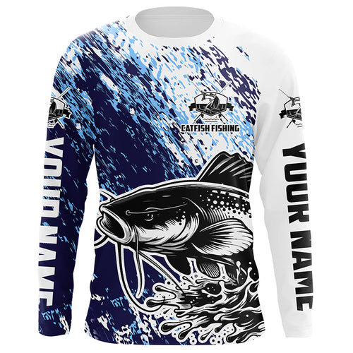 Personalized Catfish Long Sleeve Tournament Fishing Shirts, Catfish Fishing Jerseys Fishing Gifts IPHW5650