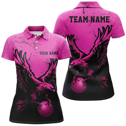 Custom Pink Eagle Men Bowling Team Shirts Grunge Vintage Bowling Team Jerseys Outfits IPHW5847