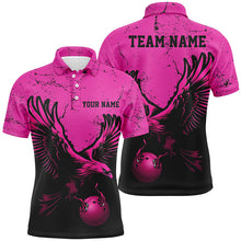 Load image into Gallery viewer, Custom Pink Eagle Men Bowling Team Shirts Grunge Vintage Bowling Team Jerseys Outfits IPHW5847