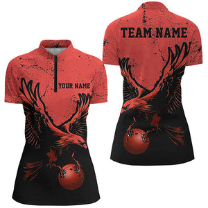 Custom Red Eagle Men Bowling Team Shirts Grunge Vintage Bowling Team Jerseys Outfits IPHW5848