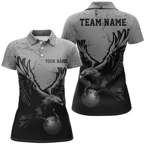 Custom Gray Eagle Men Bowling Team Shirts Grunge Vintage Bowling Team Jerseys Outfits IPHW5849