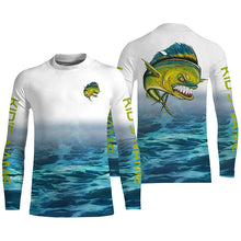 Load image into Gallery viewer, Customize Name Angry Mahi Mahi Dorado Saltwater Uv Protection Fishing Shirts, Mahi Tournament Shirts IPHW3772