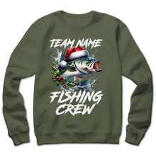 Load image into Gallery viewer, Custom Christmas Bass Fishing Team Shirts, Bass Fishing Crew Sweatshirt, Christmas Fishing Gifts IPHW5660