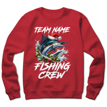 Load image into Gallery viewer, Custom Christmas Sailfish Fishing Team Shirts, Sailfish Fishing Crew Sweatshirt Fishing Gifts IPHW5662