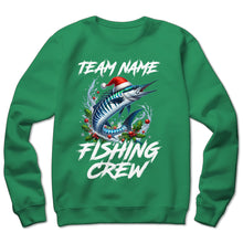 Load image into Gallery viewer, Custom Christmas Wahoo Fishing Team Shirts, Wahoo Fishing Crew Sweatshirt, Christmas Fishing Gifts IPHW5664