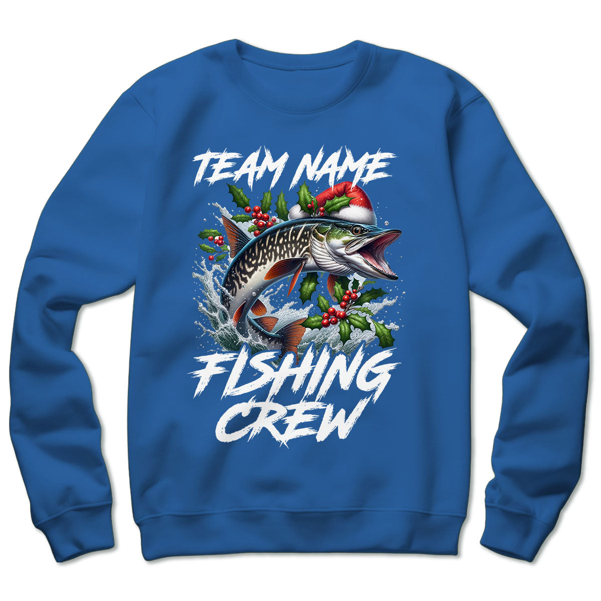 Custom Christmas Musky Fishing Team Shirts, Muskie Fishing Crew Sweatshirt, Christmas Fishing Gifts IPHW5665