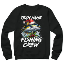 Load image into Gallery viewer, Custom Christmas Yellowfin Tuna Fishing Team Shirts, Tuna Fishing Crew Sweatshirt Fishing Gifts IPHW5666