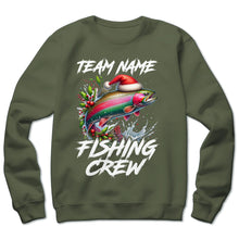 Load image into Gallery viewer, Custom Christmas Rainbow Trout Fishing Team Shirts, Trout Fishing Crew Sweatshirt Fishing Gifts IPHW5667