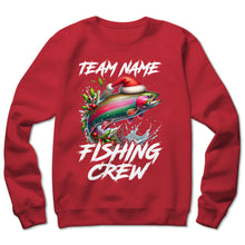 Load image into Gallery viewer, Custom Christmas Rainbow Trout Fishing Team Shirts, Trout Fishing Crew Sweatshirt Fishing Gifts IPHW5667