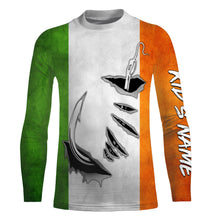 Load image into Gallery viewer, Fishing hook Ireland Flag Long Sleeve Fishing Shirts, Personalized Patriotic Fishing gifts for men IPHW2644