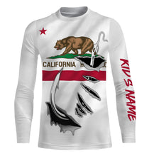 Load image into Gallery viewer, CA Fishing 3D Fish Hook California Flag UV protection quick-dry Custom long sleeves shirts personalized fishing apparel gift for Fishing lovers IPH1904