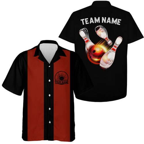 Customize Retro Bowling Shirts For Men And Women, Flame Bowling Shirts For Team IPHW3825