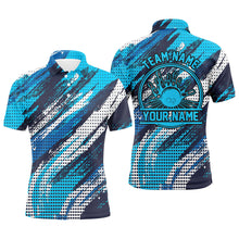 Load image into Gallery viewer, Personalized Bowling Shirts For Men, Bowling Balls And Pins Bowling Team Shirts | Blue IPHW4508