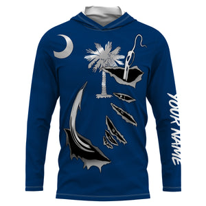 SC Fishing Custom South Carolina Flag 3D Fish Hook UV Protection Long sleeve personalized fishing apparel gifts IPHW446