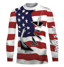 Load image into Gallery viewer, Custom US Flag US Fishing 3D Fish Hook UV Protection Long Sleeve personalized fishing apparel gift IPHW448