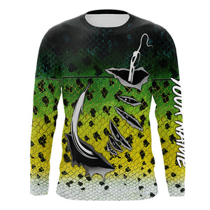 Fishing hook Crappie Fish scale Custom Long sleeve Fishing Shirts, Crappie Fishing jerseys IPHW3491