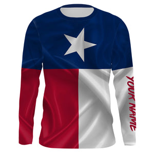 Personalized Texas Flag UV Protection Long Sleeve performance Fishing Shirts IPHW479