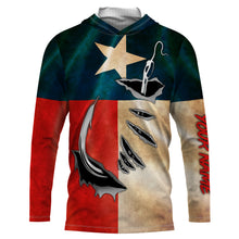 Load image into Gallery viewer, Vintage Texas Flag Custom Long Sleeve Fishing Shirts, Texas Fishing Apparel - IPHW663