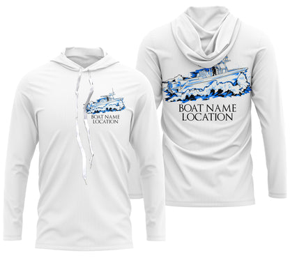 Custom Boat Fishing Long sleeve performance Fishing Shirts, Fishing boat name shirt IPHW3619